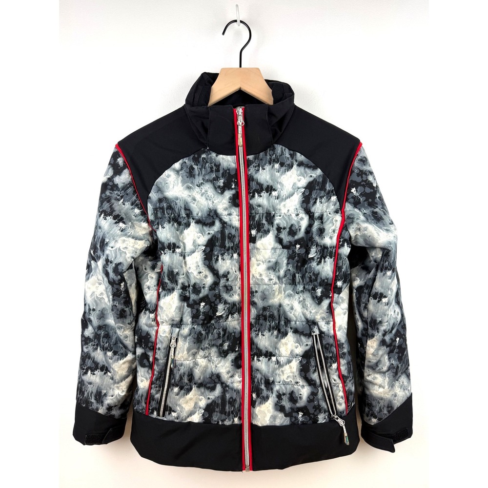 Descente Ski Snowboard Puffer Jacket Youth 12‎ Gray Black Quilted